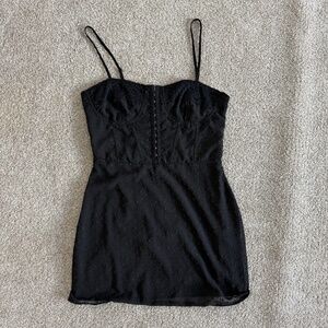 LA Hearts Black Mini Corset Dress